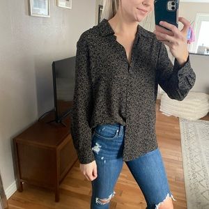 NWOT Leopard Print Button-Up Blouse